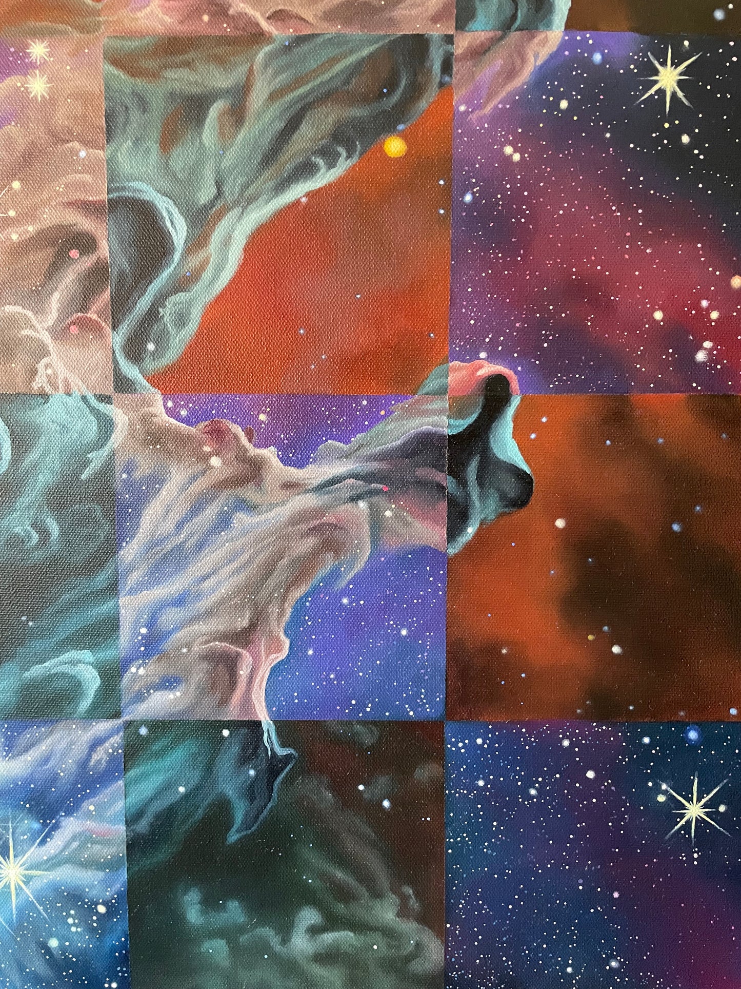 Close up view of bottom right corner
