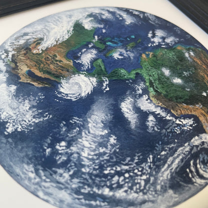 Close up of Earth print at an angle