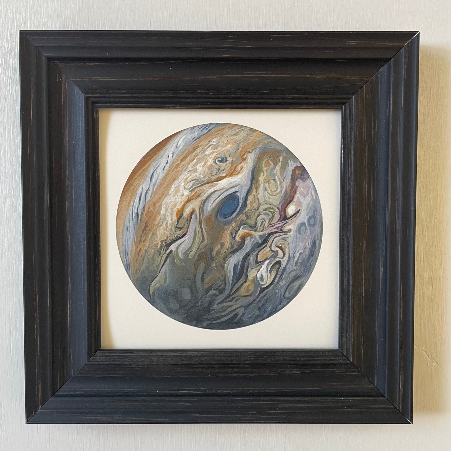 Print of Jupiter in black frame with white background