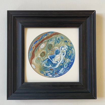 Print of Jupiter in black frame with white background