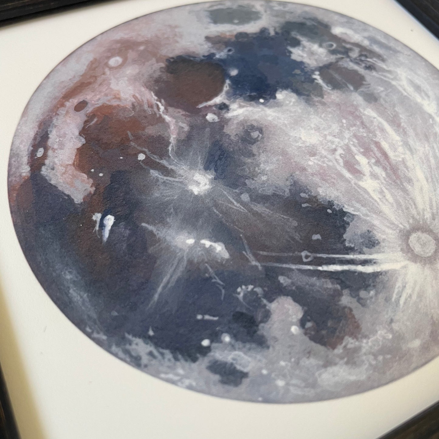 Close up of Moon print at an angle