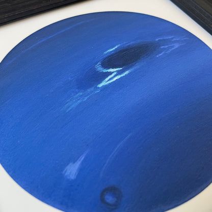 Close up of Neptune print at an angle